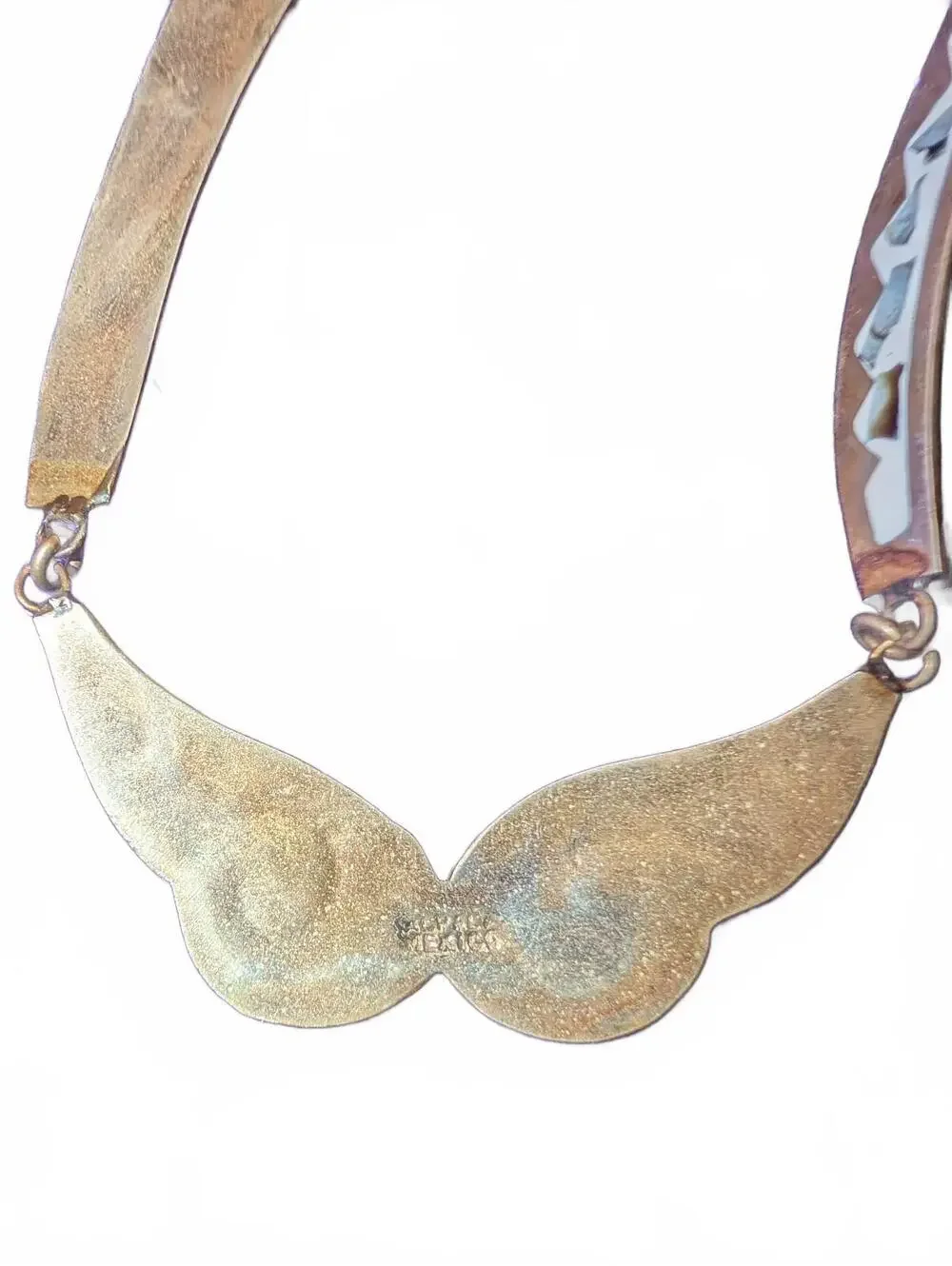 Vintage Alpaca Mexico and Enamel Decorative Necklace
